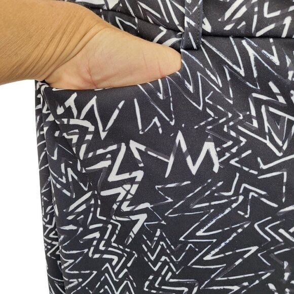 Eloquii Pants Stretch Dress Pants Tapered Abstract Psychedelic Print Black 14 - Picture 7 of 16